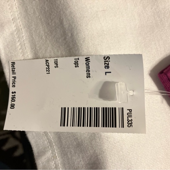 NWT $160 ACE NAYMAN long sleeve thick tee.Heavy weight tee. White & purple. Sz L - Picture 5 of 9